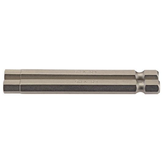 Draper 64340 6mm 1/4" Hex. Hexagonal Insert Bit 75mm Long x 2