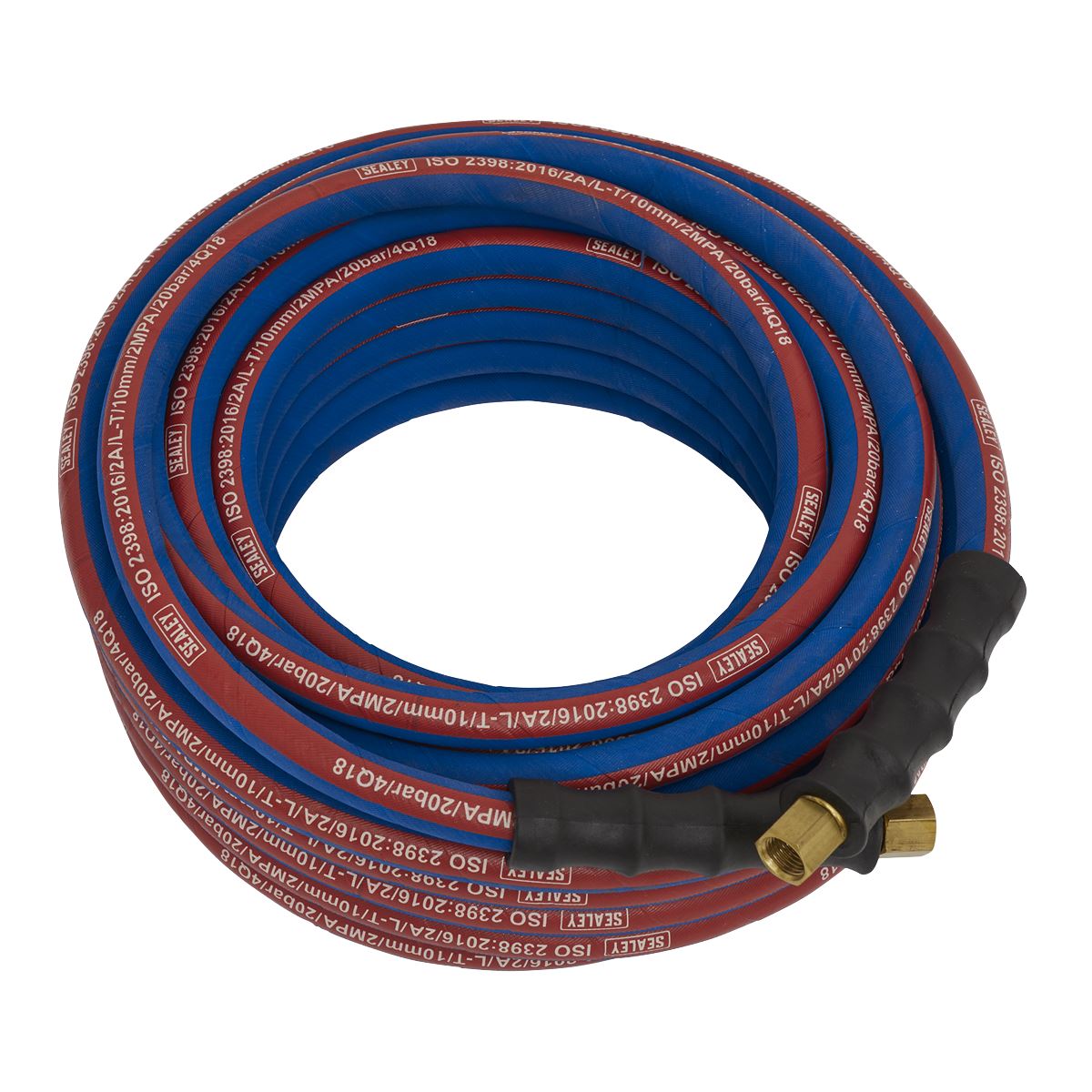 Sealey Air Hose 15m x 10mm with 1/4"BSP Unions Extra-Heavy-Duty AH15R/38