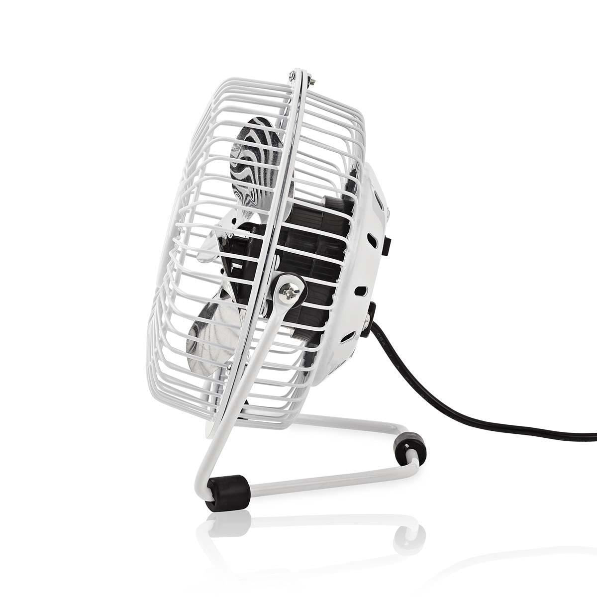 Nedis Metal Mini Fan 10cm Diameter USB powered White FNDK1WT10