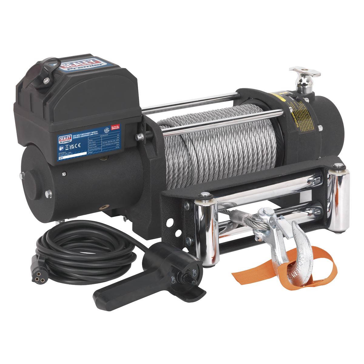 Sealey Self Recovery Winch 5450kg (12000lb) Line Pull 12V SRW5450