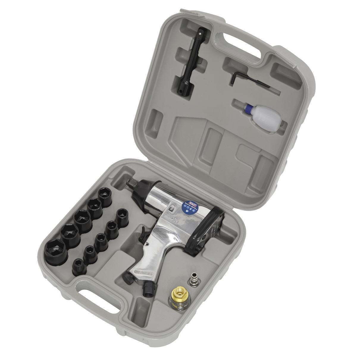 Sealey Air Impact Wrench Kit with Sockets 1/2"Sq Drive SA2/TS