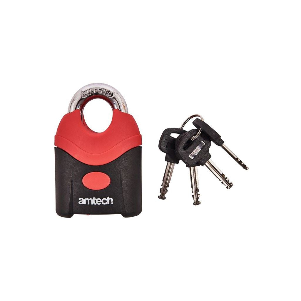 Amtech Heavy Duty Padlock 70mm Safety Security Lock+4 Keys Garage Diy Gate Shed - T0740