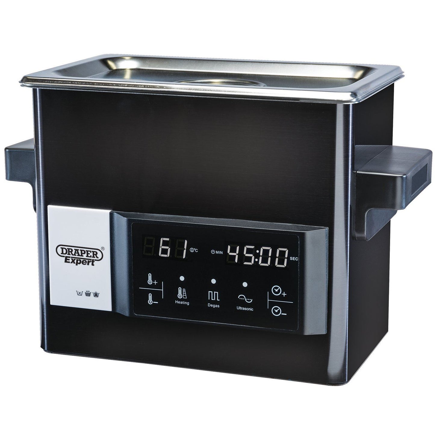 Draper 92632 Ultrasonic Cleaning Tank 3L High-Performance Transducers LED Touch