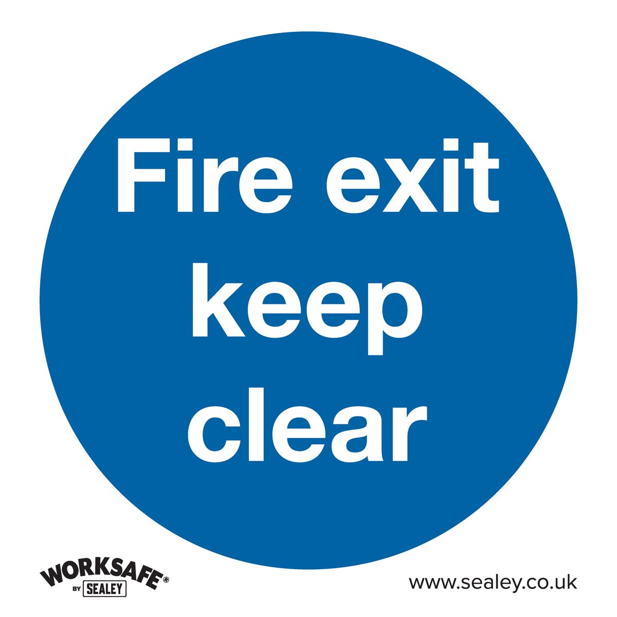 Sealey Safety Sign - Fire Exit Keep Clear - Self-Adhesive SS2V1