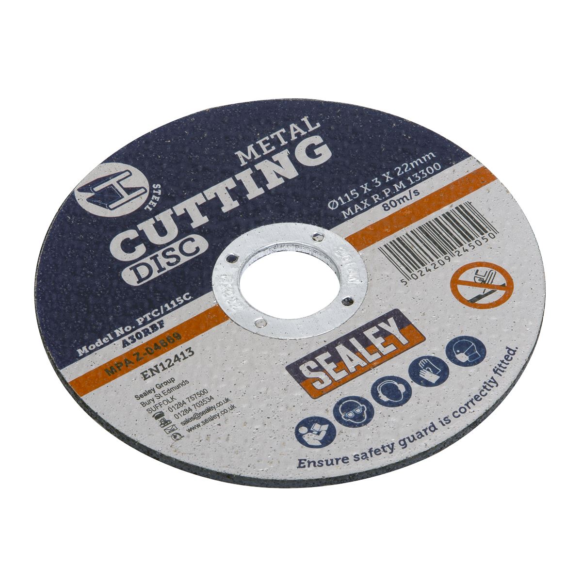 Sealey Cutting Disc 115 x 3mm 22mm Bore PTC/115C