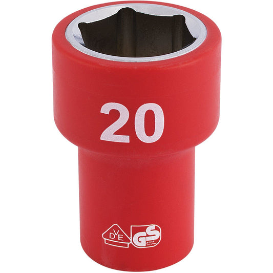 Draper Expert Quality 3/8" Square Drive Fully Insulated VDE Socket - 20mm - 31748