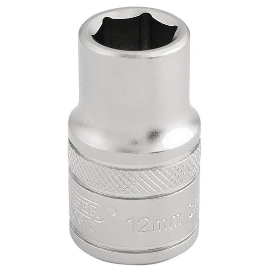 Draper Expert Quality Chrome 1/2" Square Drive 6 Point Metric Socket - 12mm - 16601