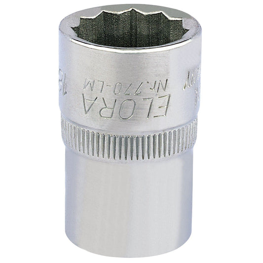 DRAPER 24632 18mm 1/2" Square Drive Elora Bi-Hexagon Socket