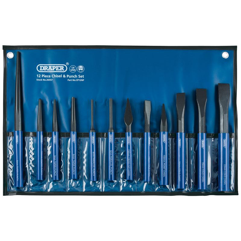 Draper Cold Chisel and Punch Set (12 Piece) CP12NP - 26557