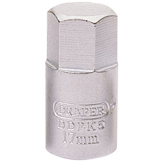 Draper 38323 - 17mm Hexagon 3/8 Square Drive Drain Plug Key - Audi VW BMW Rover