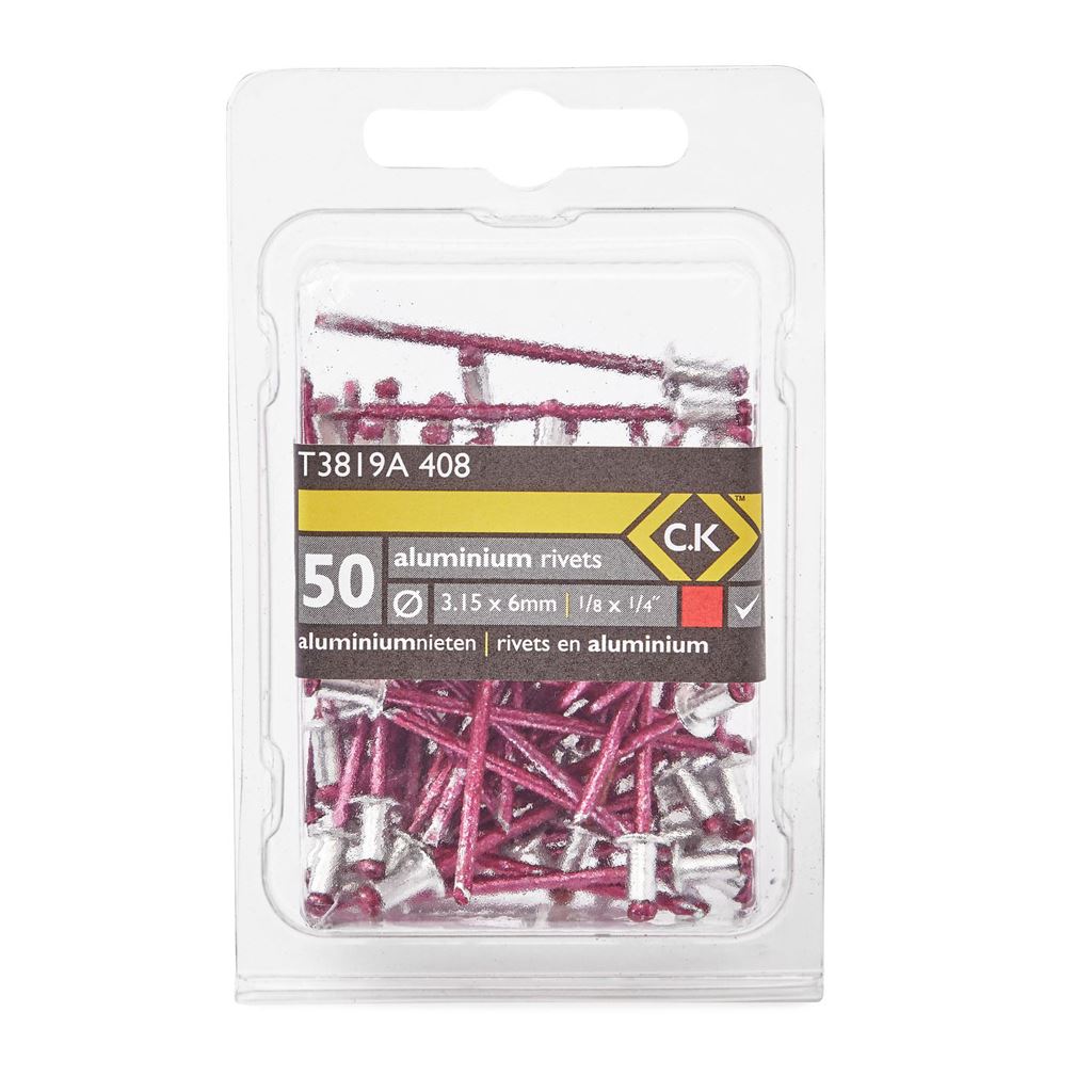 CK Tools Pop Rivets Aluminium 3.15x6mm Box Of 50 T3819A 408