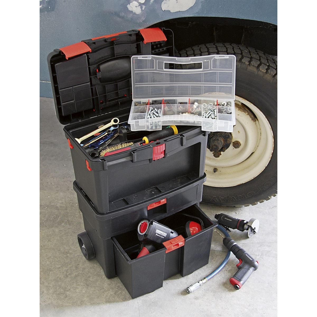 Sealey Mobile Tool Chest with Tote Tray & Removable Assortment Box AP850