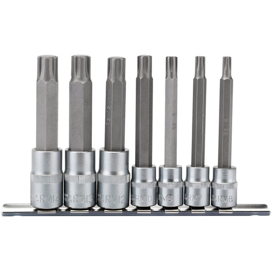 Draper Expert 3/8", 1/2" Square Drive Ribe. Socket Bit Set (7 Piece) 16346