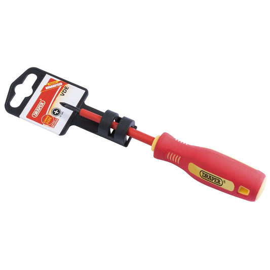No: 0 X 75mm Fully Insulated Soft Grip Cross Slot Screwdriver. (Display Packed) - 46527