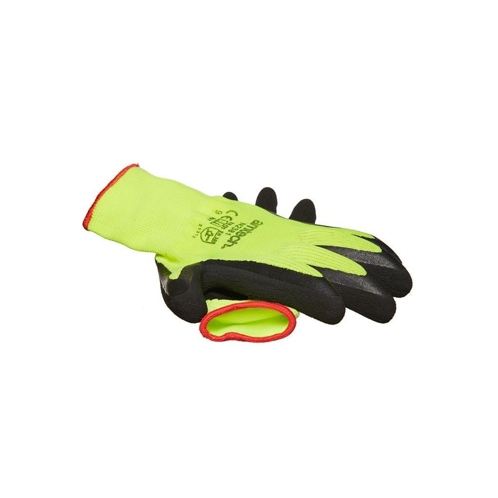 Amtech Hi-Vis Latex Coated Gloves Large Size:9 Durable High Quality - N2381