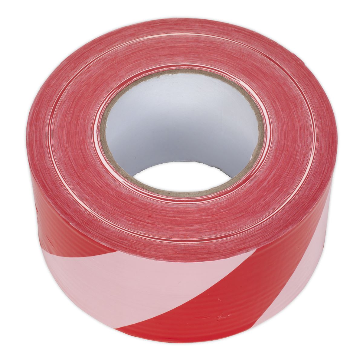 Sealey Hazard Barrier Tape 80mm x 100m Red/White Non-Adhesive BTRW