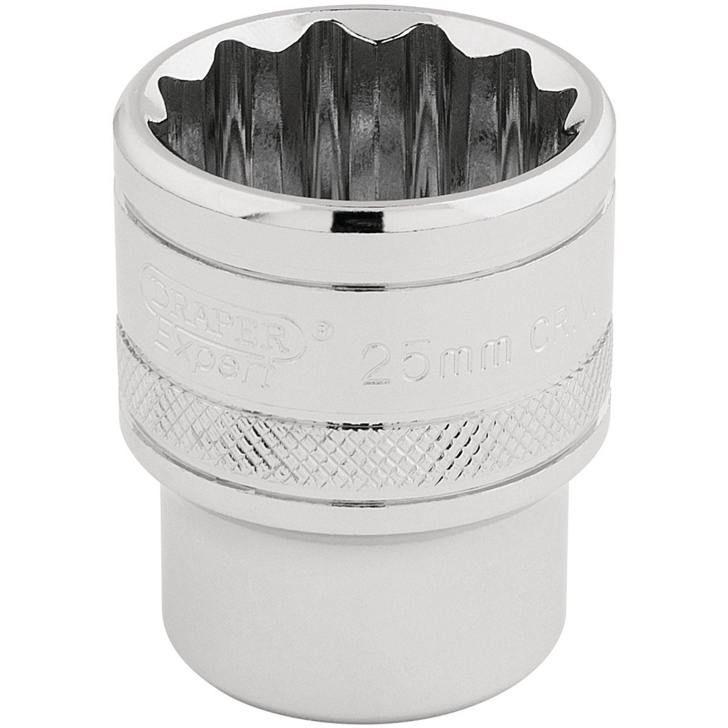 Draper Expert Quality 1/2" Square Drive Hi-Torq 12 Point Socket - 25mm - 33418