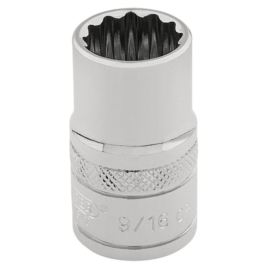 Draper Expert Quality 3/8" Square Drive Hi-Torq 12 Point Socket - 9/16" - 49457