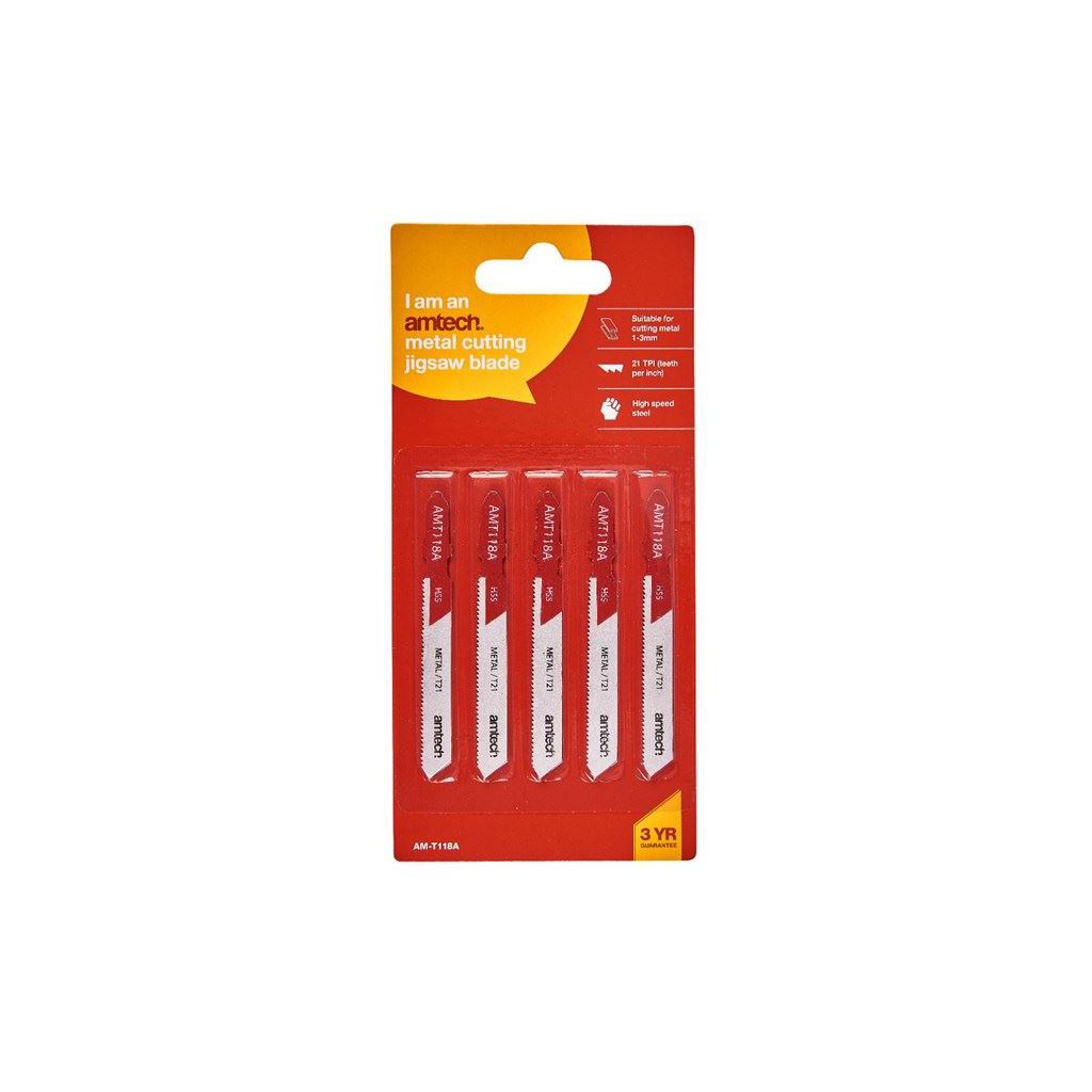 Amtech 5 Piece Metal Jigsaw Blade Set (AMT118A) - M1605