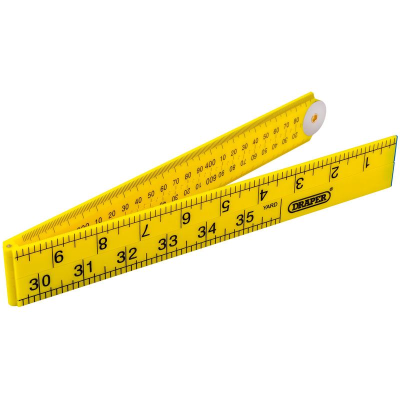 Draper 1m Plastic Folding Ruler Made From Tough Impact Resistant ABS Plastic - 20700