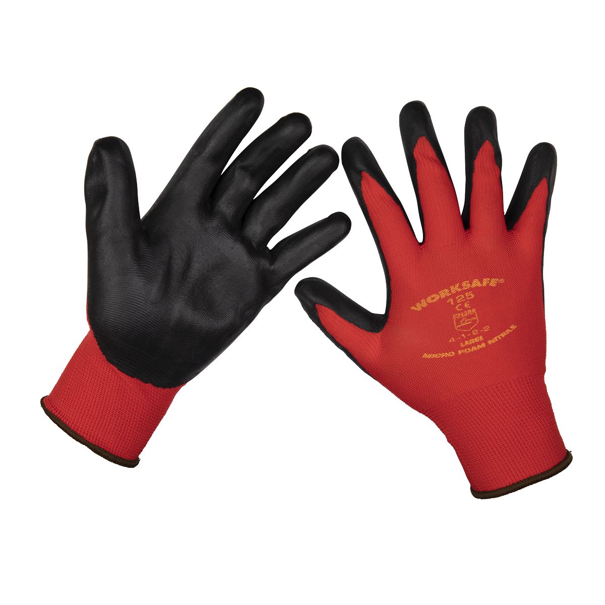 Sealey Flexi Grip Nitrile Palm Gloves (Large) - Pack of 6 Pairs TSP125L/6