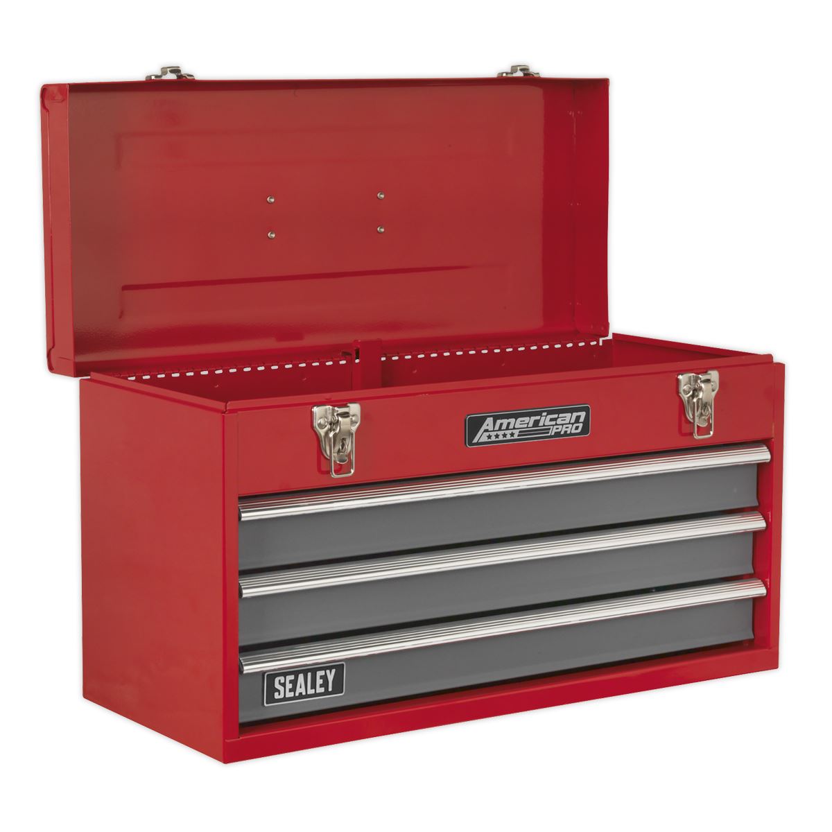 Sealey Portable Tool Chest 3 Drawer - Red/Grey & 93pc Tool Kit AP9243BBCOMBO