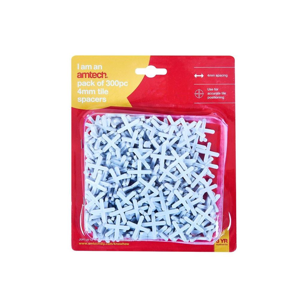 Amtech 300 x 4mm Tile Spacers Tiling Decorating Measuring Accuracy Diy - S4455