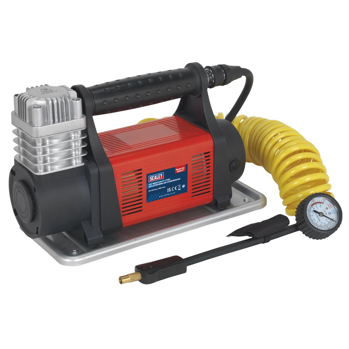 Sealey Tyre Inflator/Mini Air Compressor 12V Heavy-Duty MAC07