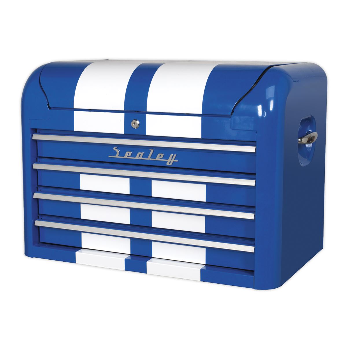 Sealey Topchest 4 Drawer Retro Style - Blue with White Stripes AP28104BWS