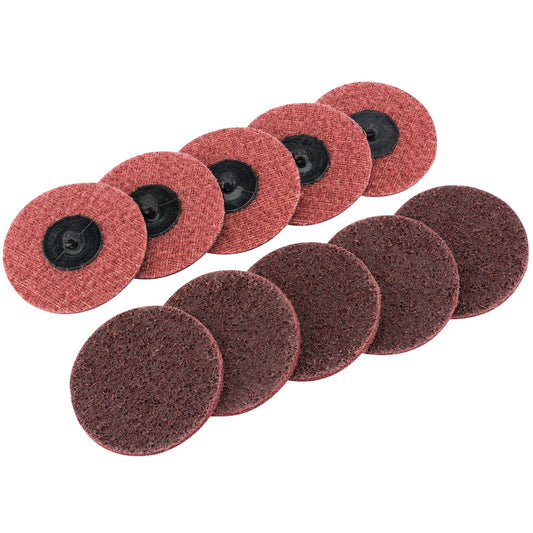 1x Pack Of 10 Draper 75mm Polycarbide Abrasive Pads - Medium - 75627