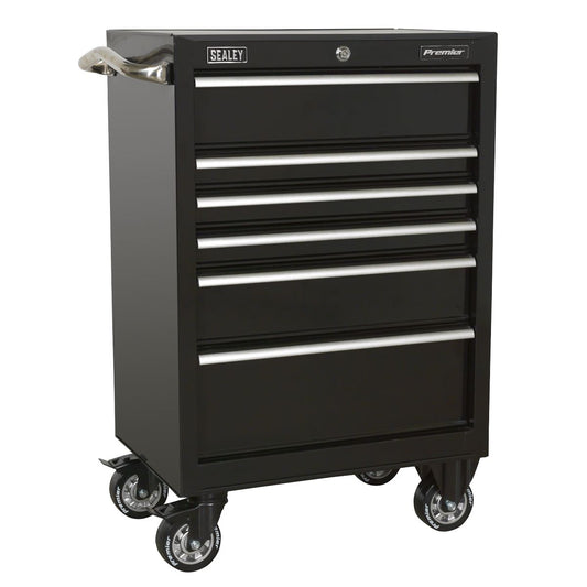 Sealey Rollcab 6 Drawer 675mm Heavy-Duty Black PTB67506