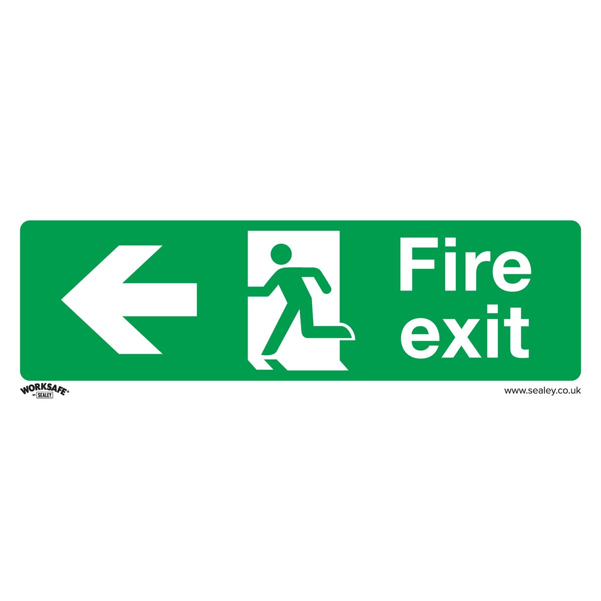 Sealey Safety Sign - Fire Exit (Left) - Self-Adhesive Vinyl SS25V1