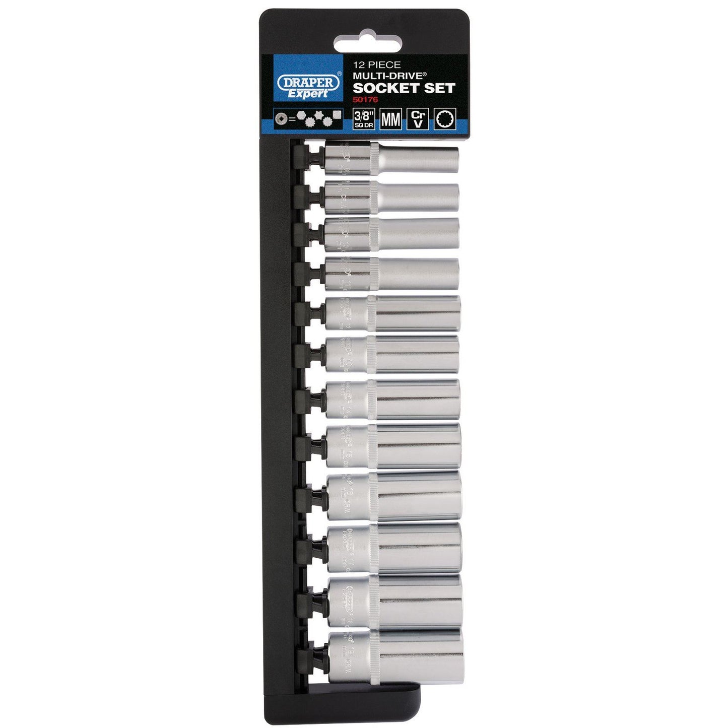 Draper D9MD/MDS/E 3/8" Square Drive Expert Multi-Drive Deep Socket Set 12 Piece - 50176