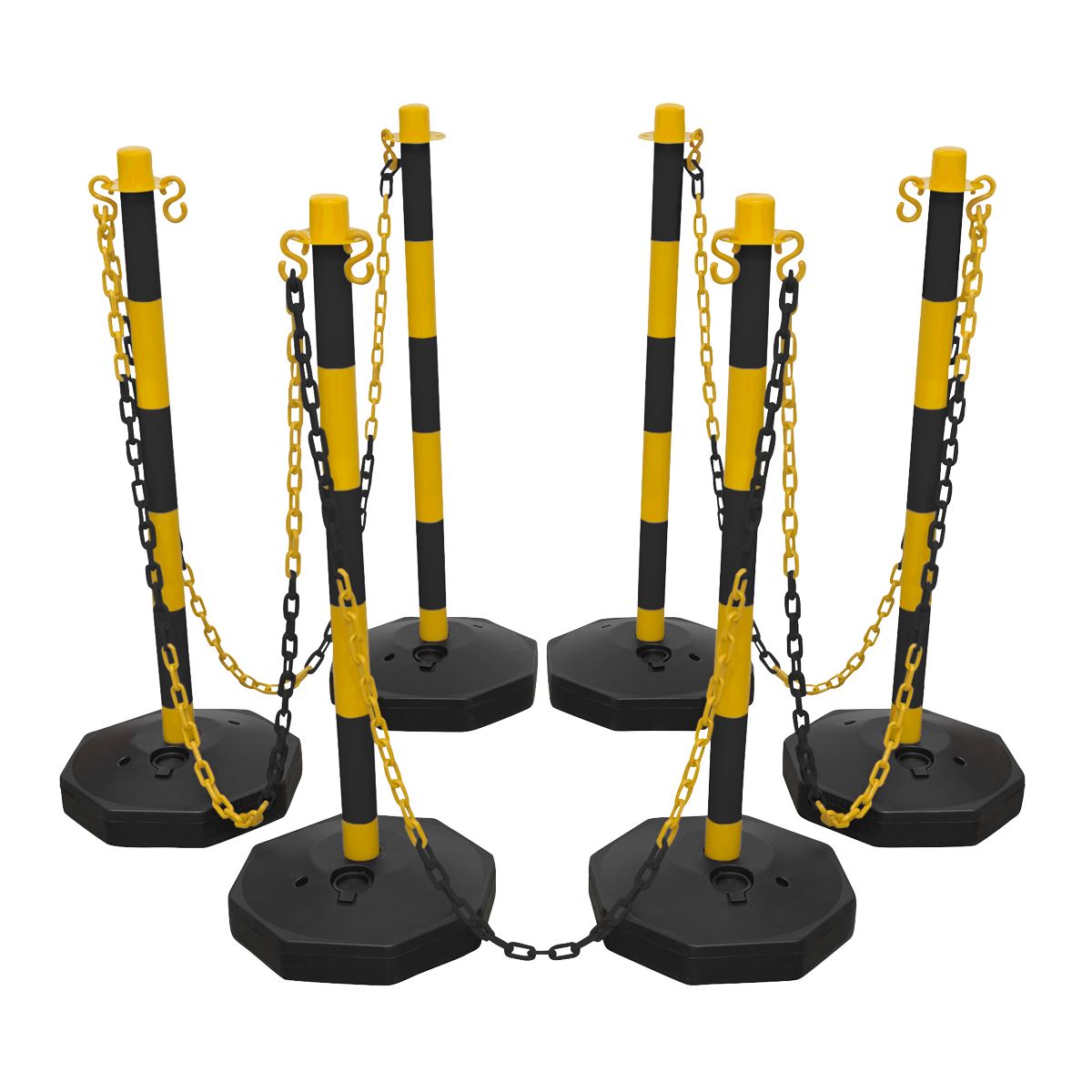 Sealey Black/Yellow Post & Chain Kit 25m BYSBKIT