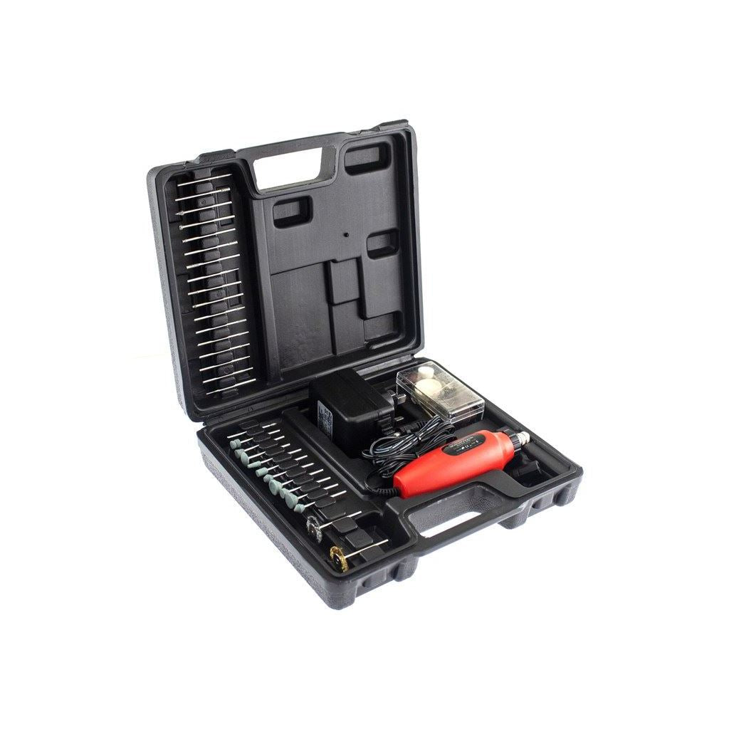 Amtec 60 Piece Mini Drill Set Carry Case Grinding Engraver Engraving Kit - V2560