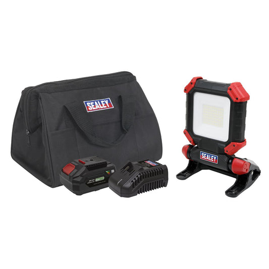 Sealey 20V 4Ah SV20 Series Cordless SMD LED 1800lm Work Light Kit CP20VCLKIT1