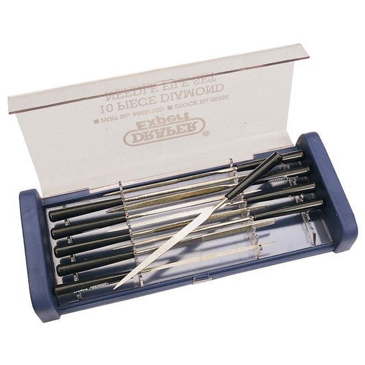 Draper Expert 140mm Diamond Needle File Set Precision Jewellery Metal in Case - 36326