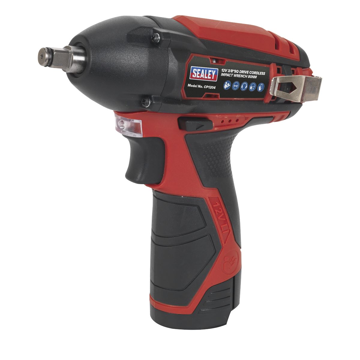 Sealey Cordless Impact Wrench 3/8"Sq Dr 80Nm 12V Li-ion - Body Only CP1204