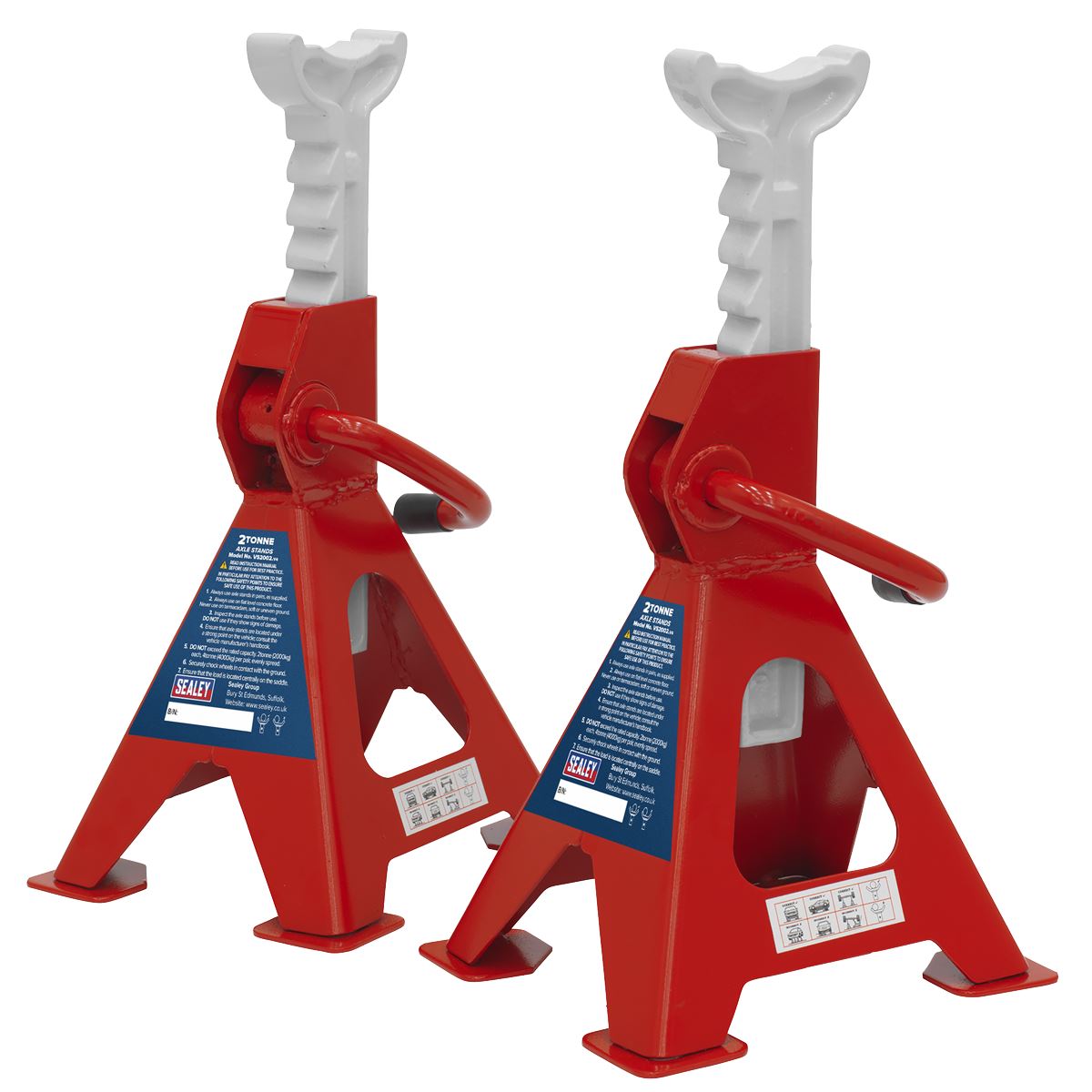 Sealey Axle Stands (Pair) 2tonne Capacity per Stand Ratchet Type VS2002