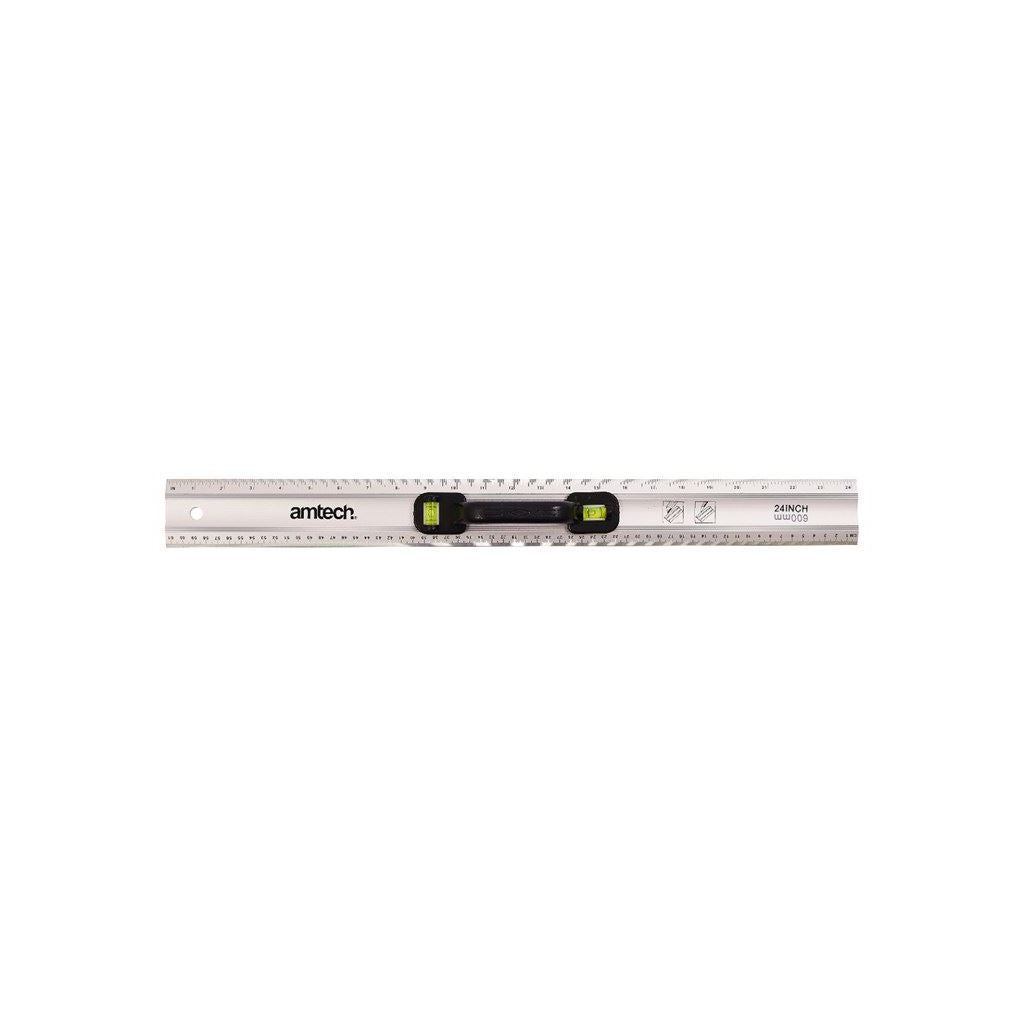 Amtech Heavy Duty 24" 600mm Aluminium Rule+Spirit Level Construction Builder Diy - P4035