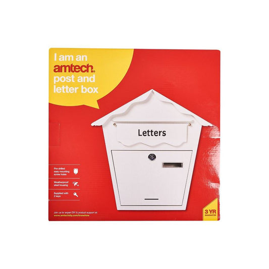 Amtech Letterbox Mailbox Traditional/Steel Metal Lock & Keys - S5551