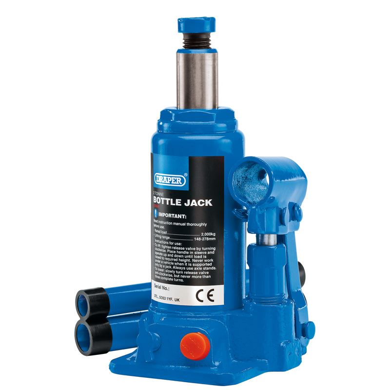 Draper 39054 / BJ2 Hydraulic Bottle Jack 2 Tonne ( Ton ) as 13064