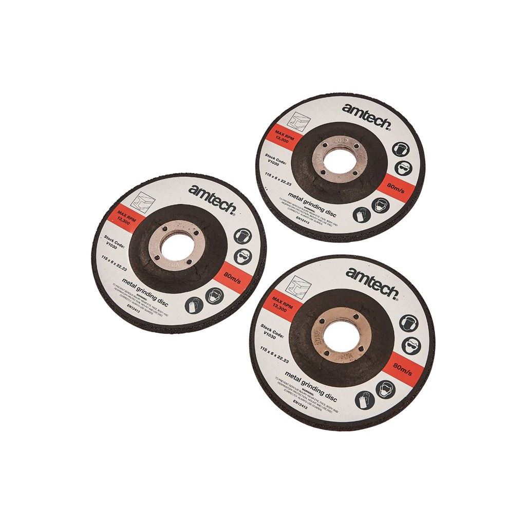 3x 115 x 6 x 22.23mm Metal Cutting Angle Grinder Discs Garage Depressed Centre - V1030