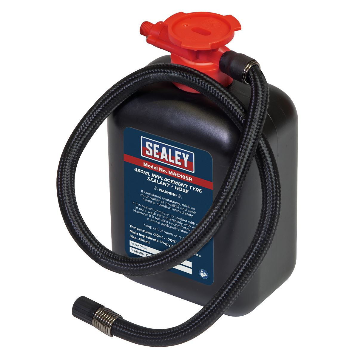 Sealey Replacement Tyre Sealant 450ml & Hose MAC10SR