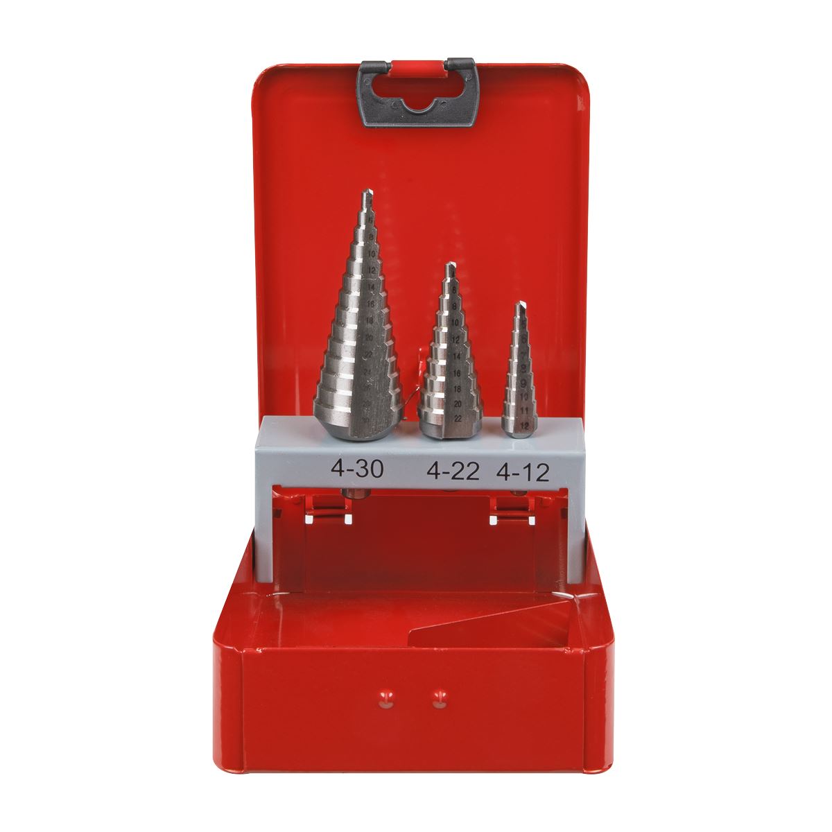 Sealey HSS M2 Step Drill Bit Set 3pc Double Flute AK4733