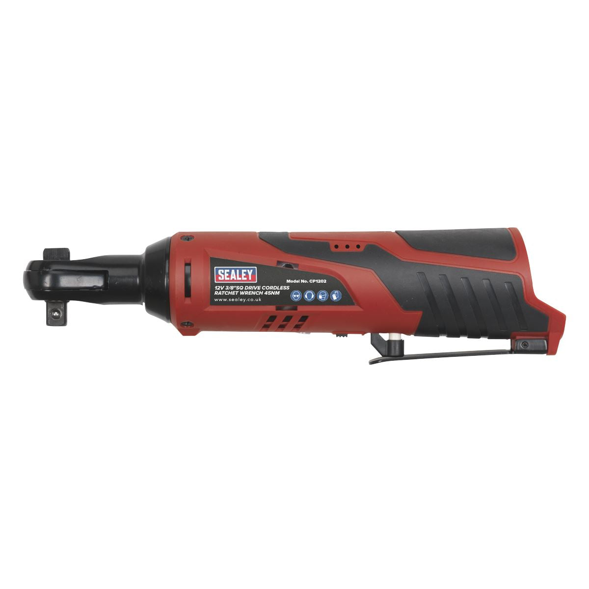 Sealey Cordless Ratchet Wrench 3/8"Sq Drive 12V Li-ion - Body Only CP1202
