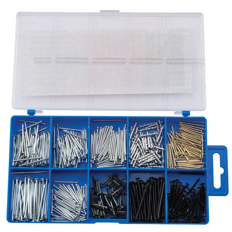 Draper 1x 485 Piece Nail and Pin Assortment Garage Professional Standard Tool - 69042