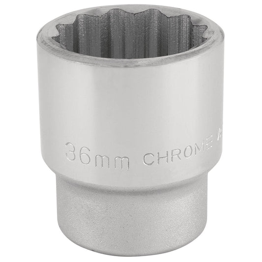 Draper Expert Quality Chrome 3/4" Square Drive 12 Point Socket - 36mm - 16701