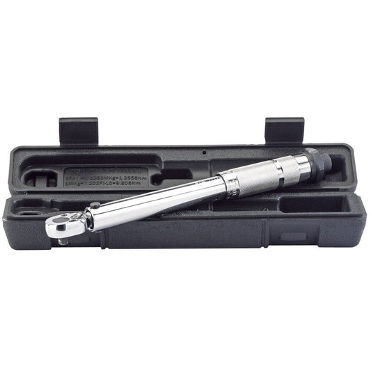 Draper 78639 1/4" Square Drive Torque Wrench 5-25Nm Click Type Micrometer + Case