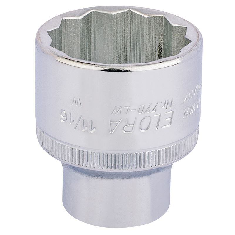 Draper 770-Lw 11/16Bsw 1/2 Square Drive Elora Bi-Hexagon Socket - 24880